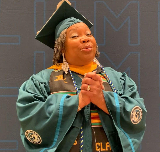 Person in graduation regalia
