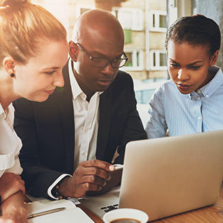 team working at a computer