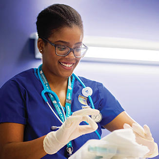 Chamberlain nursing student at work