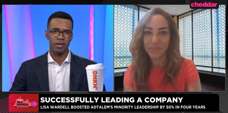 Screenshot of video interview of Lisa Wardell on Cheddar