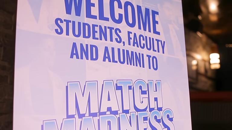 sign that reads welcome to match madness