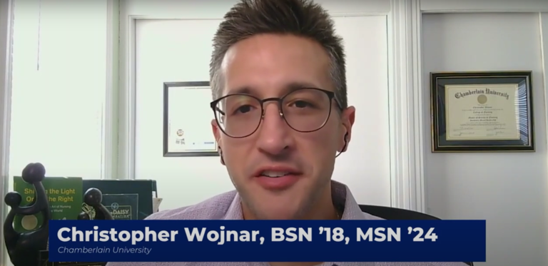 Christopher Wojnar speaking on video