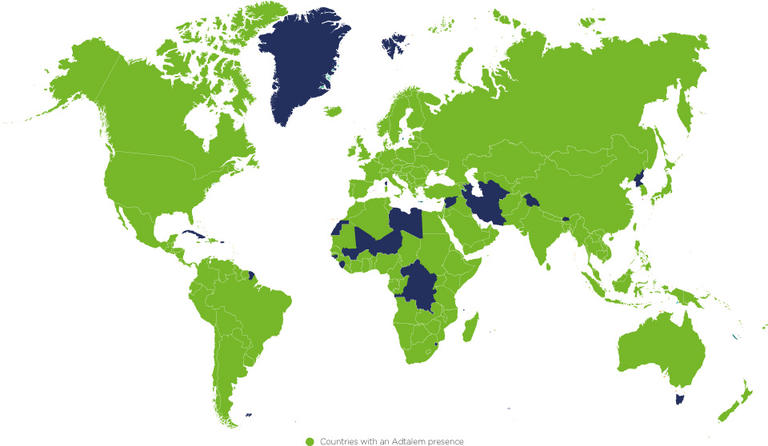 world map showing countries with Adtalem presence
