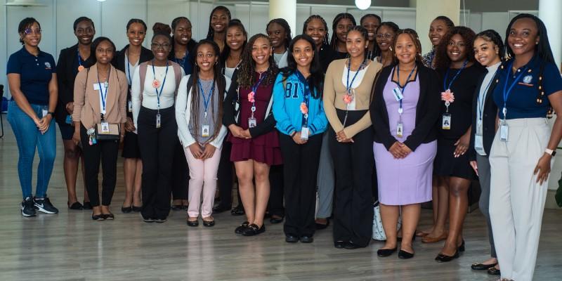 a group of Spelman University students visiting Ross University School of Medicine