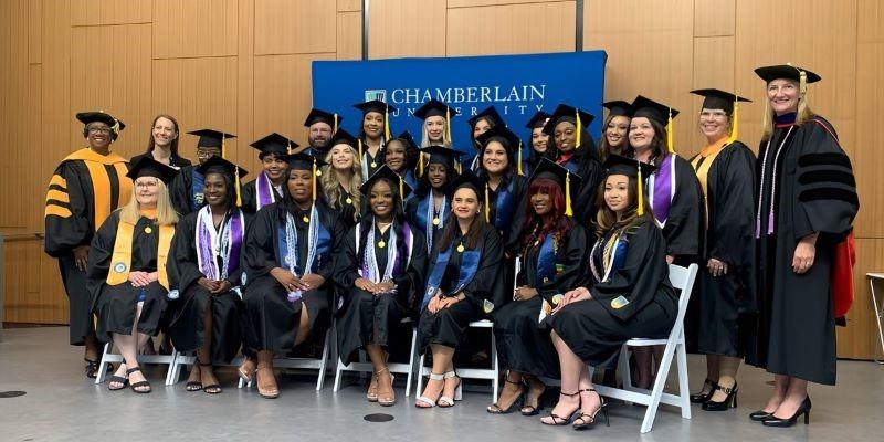 graduates from Chamberlain University taking a group photo