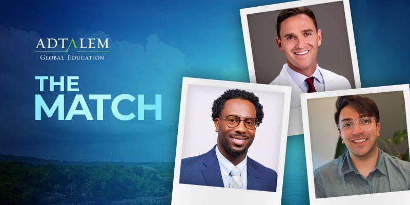 a graphic with the title The Match and photos of the featured doctors