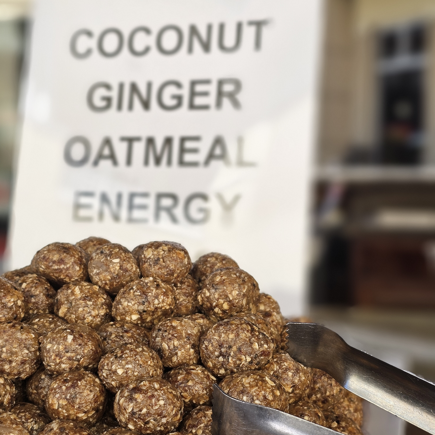 Stack of energy ball snacks