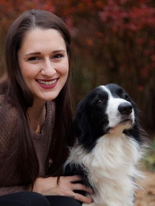 Dr. Taylor Chastain Griffin, Walden University Alumna, with her dog