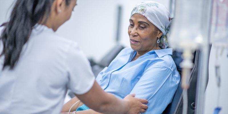 Medical professional working with patient 