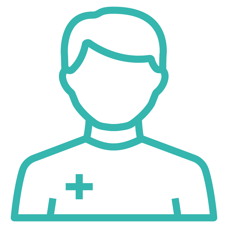 outline of a child with a health plus on chest