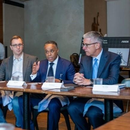 Steve Beard speaking during a roundtable discussion
