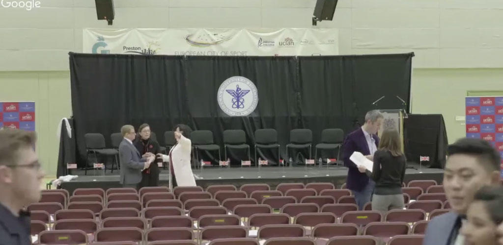 empty ceremony hall and stage