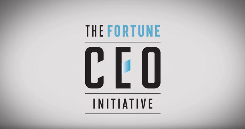 video still of text "The Fortune CEO Initiative"